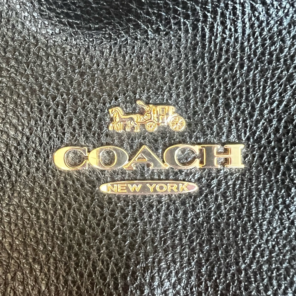 Coach Marlon Black Leather Hobo Shoulder Bag Purse with Gold Accents *Like New - Picture 3 of 15